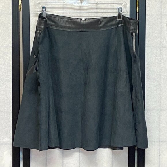 Fahsyee Black Faux Leather Skater Mini Skirt Circle Pleather Back Zip XXXL - Picture 5 of 13